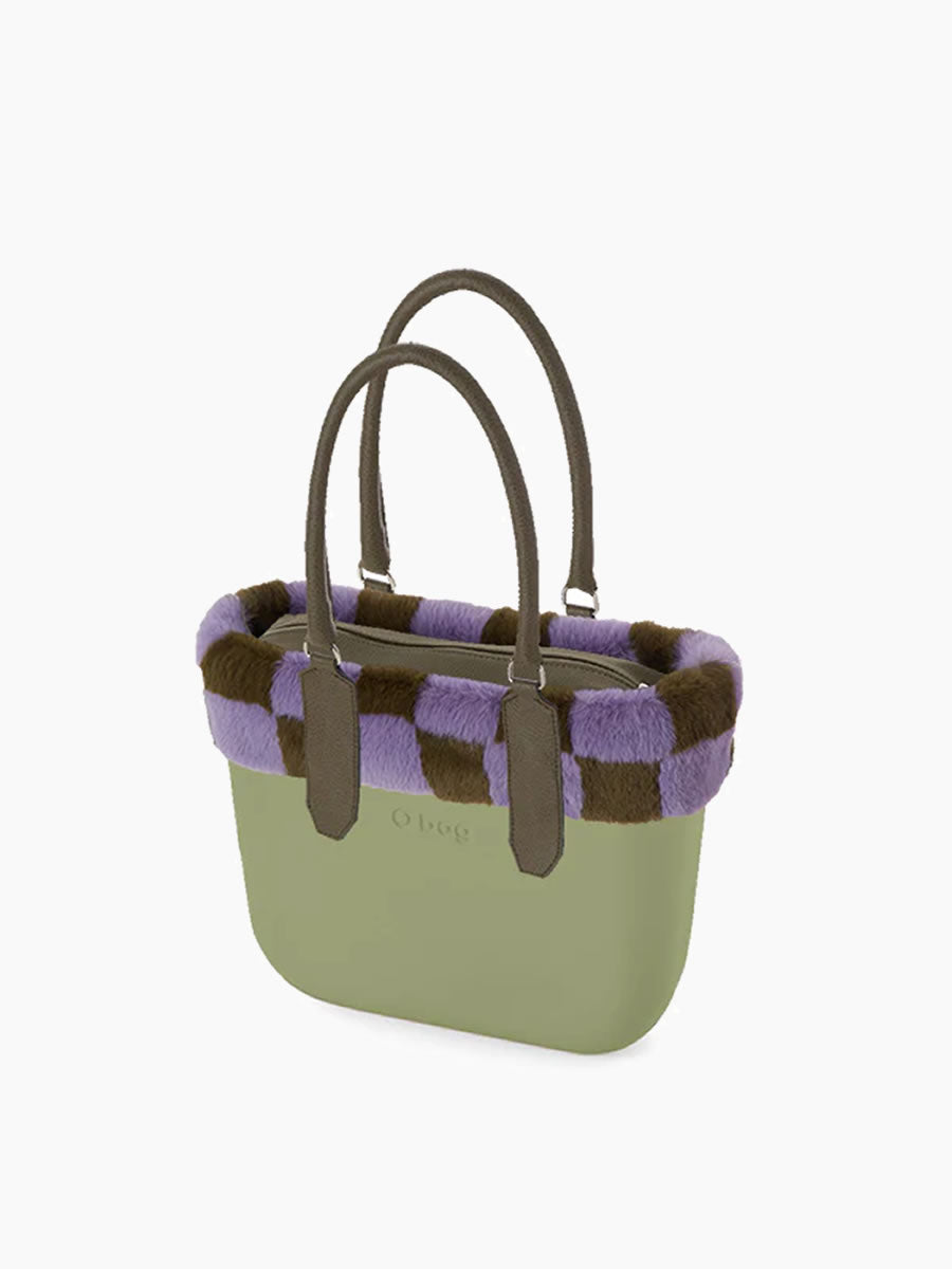 O bag lichen classic combo with trim in lapin check