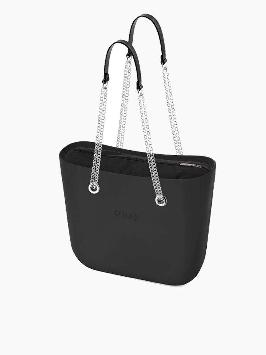 O bag classic black with chain handles combo