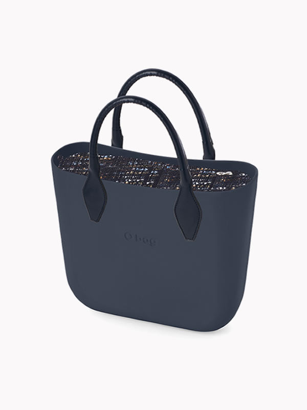 O bag mini navy tweed bouclè combo