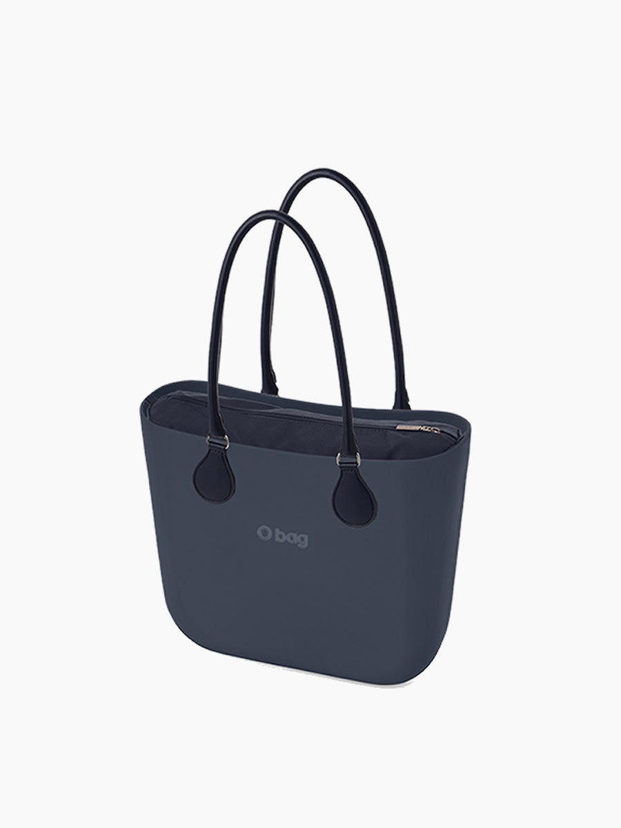 O bag Classic Navy Combo with navy inner and faux leather handles | O ...