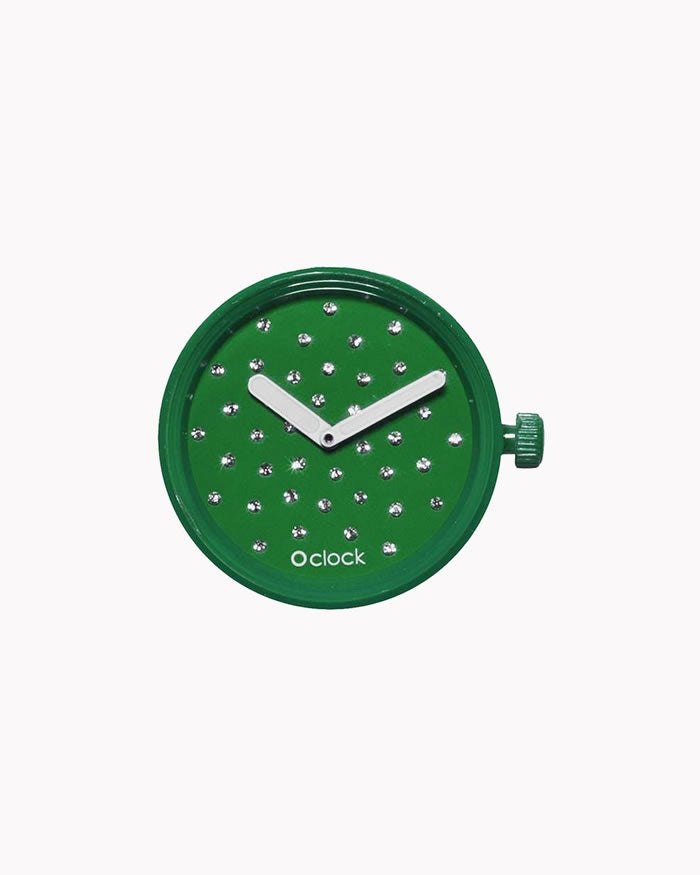 O clock dial crystal dial emerald