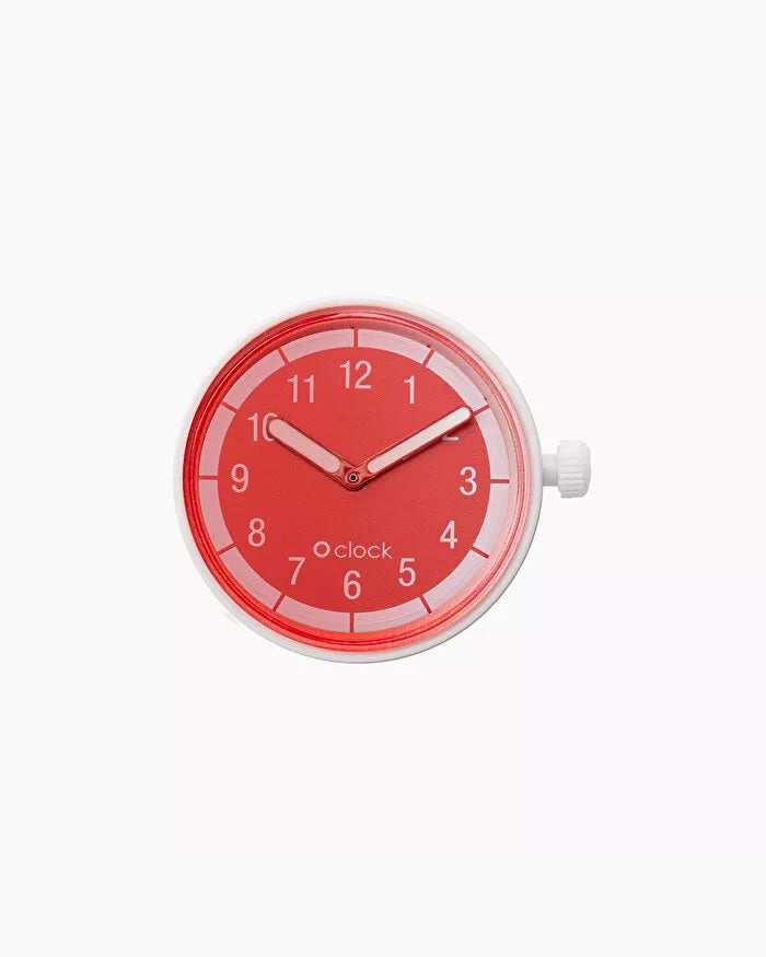 O clock faded glass dial coral