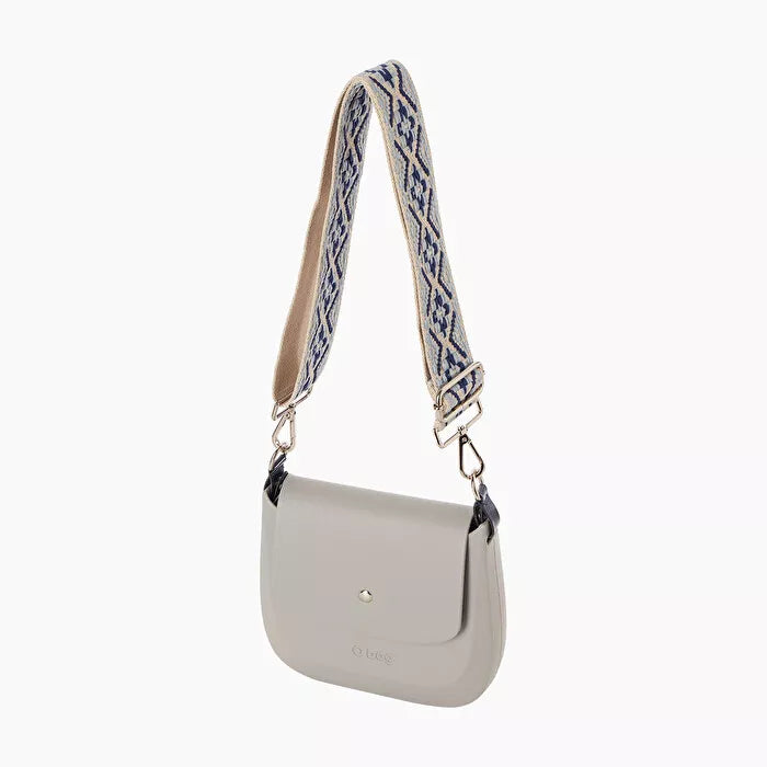 O bag chase grey with azure shoulder strap